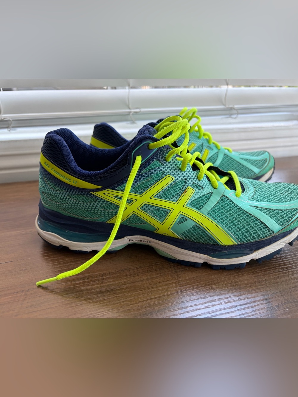 ASICS Women's cumulus 19 Running Shoes - Teal & Neon Yellow
